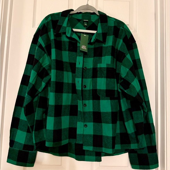 wild fable Tops - Wild Fable Green and Black Checkered Shirt